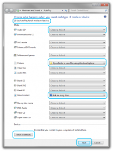 Control Panel AutoPlay Feature in Windows 7