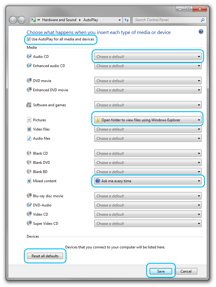 Configure Autoplay in Microsoft Windows