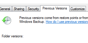 Windows 7 Previous versions screenshot