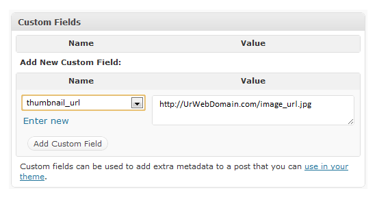 Custom Field Settings in WordPress Post Custom Field Settings in WordPress Post