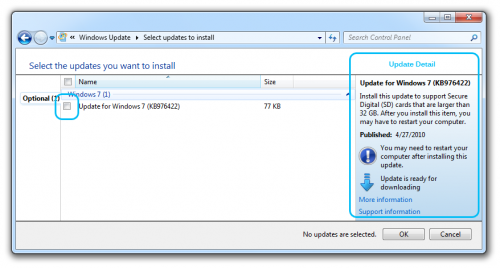 Select Windows 7 Updates