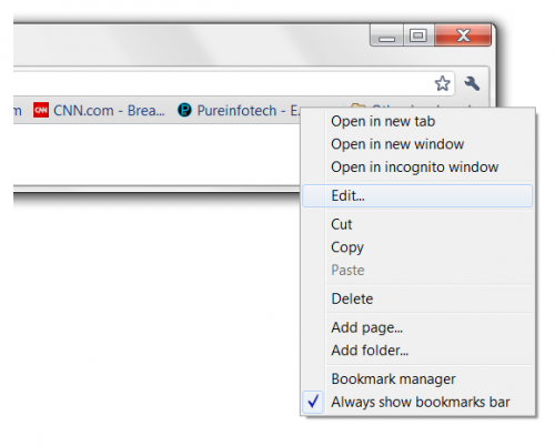 Editing link in Chrome Editing link in Chrome