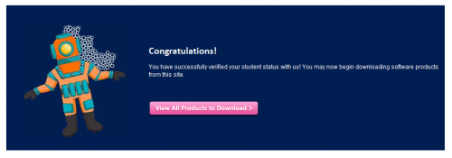 Congratulation DreamSpark page Congratulation DreamSpark page