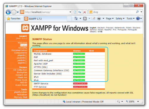 XAMPP working XAMPP working