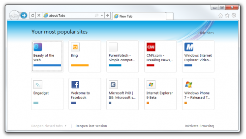 Internet Explorer 9 New Tab Internet Explorer 9 New Tab