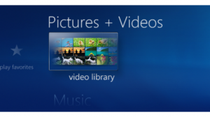 Windows Media Center home screen