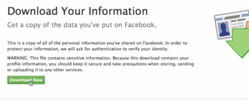 Facebook information Download Now