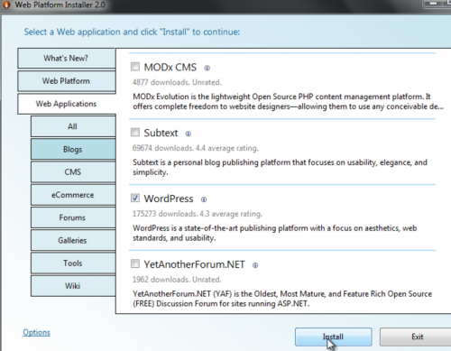 WEB PI WordPress select