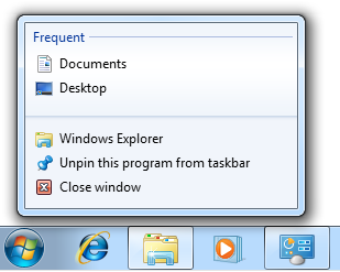 Windows 7 Jump List Windows 7 Jump List