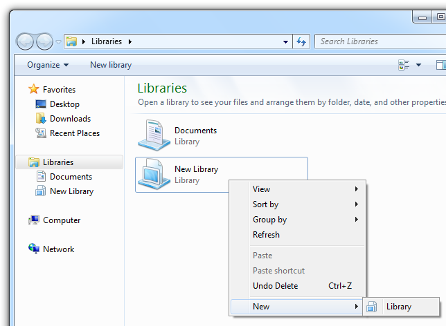 Creating new library Creating new library