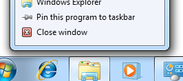 Pin application to taskbar Pin application to taskbar