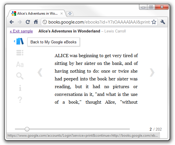 Google Web Reader - eBook reader