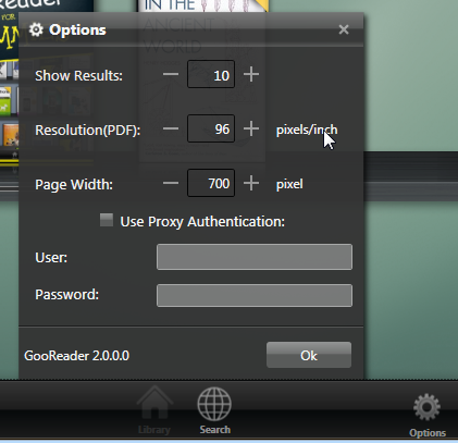 GooReader 2 Options