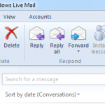 Windows Live Mail 2011 Home Screen