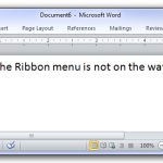 Microsoft Office 2010 - Ribbon Menu Off