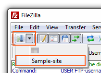 FileZilla - Quick connect