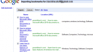 Importing Delicious bookmarks to Google Bookmarks