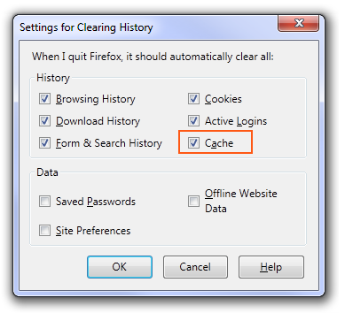 Firefox 4 -  Clearing history settings