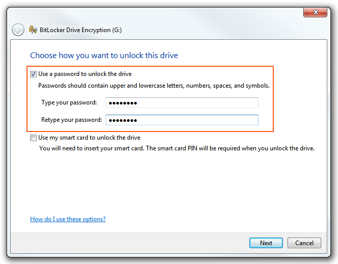 Windows BitLocker - Unlock options Windows BitLocker - Unlock options
