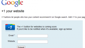 Google +1 - Sign up page