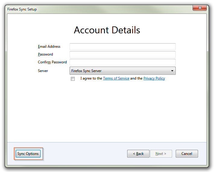 Firefox Sync - Account Details Firefox Sync - Account Details