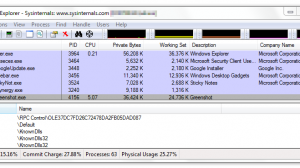 Microsoft Process Explorer - Main user interface