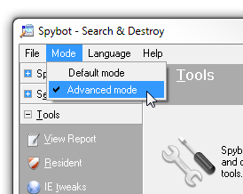 Spybot Search & Destroy - Advanced mode