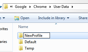 Google Chrome new profile folder Google Chrome new profile folder