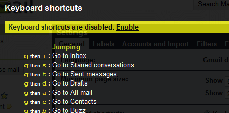 Keyboard Shortcut for Gmail