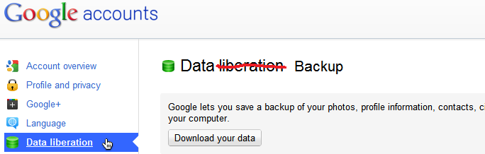 Download of your data from Google+