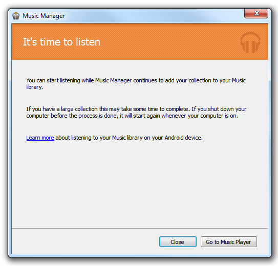 Music Beta - Upload completed