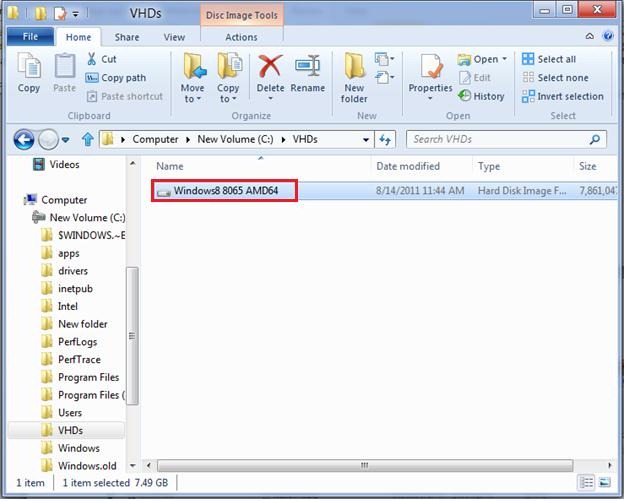 Windows 8 - Accessing a VHD file Windows 8 - Accessing a VHD file