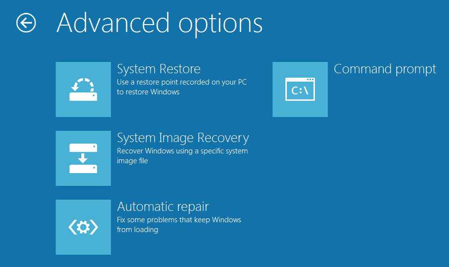 Windows 8 Advanced options