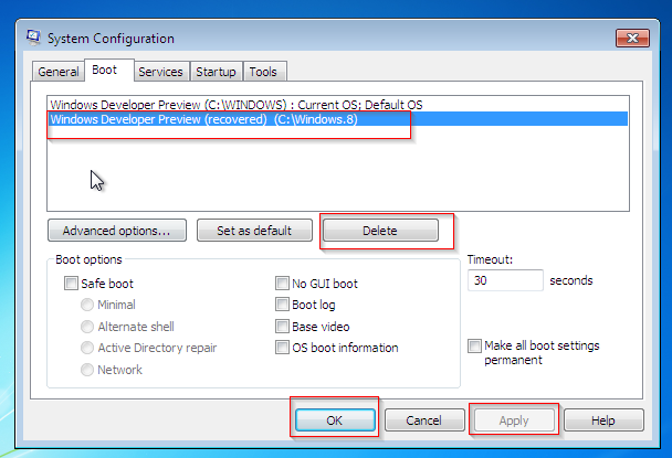 Windows 7 msconfig