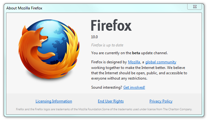 Firefox 10 Beta