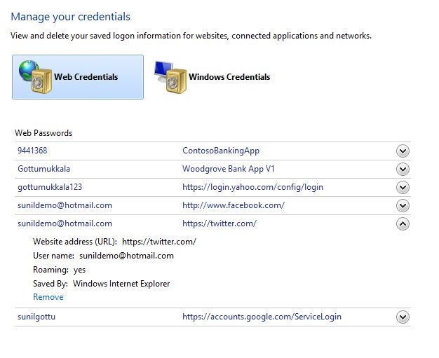 Windows 8 Password Management