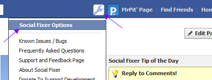 Facebook Social Fixer Button Facebook Social Fixer Button