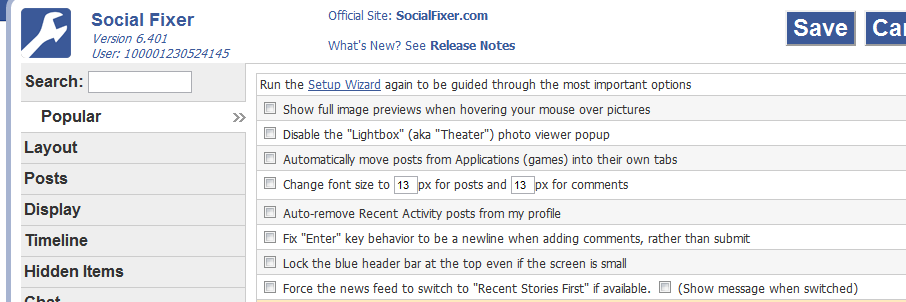 Social Fixer Facebook Timeline User Interface Social Fixer Facebook Timeline User Interface