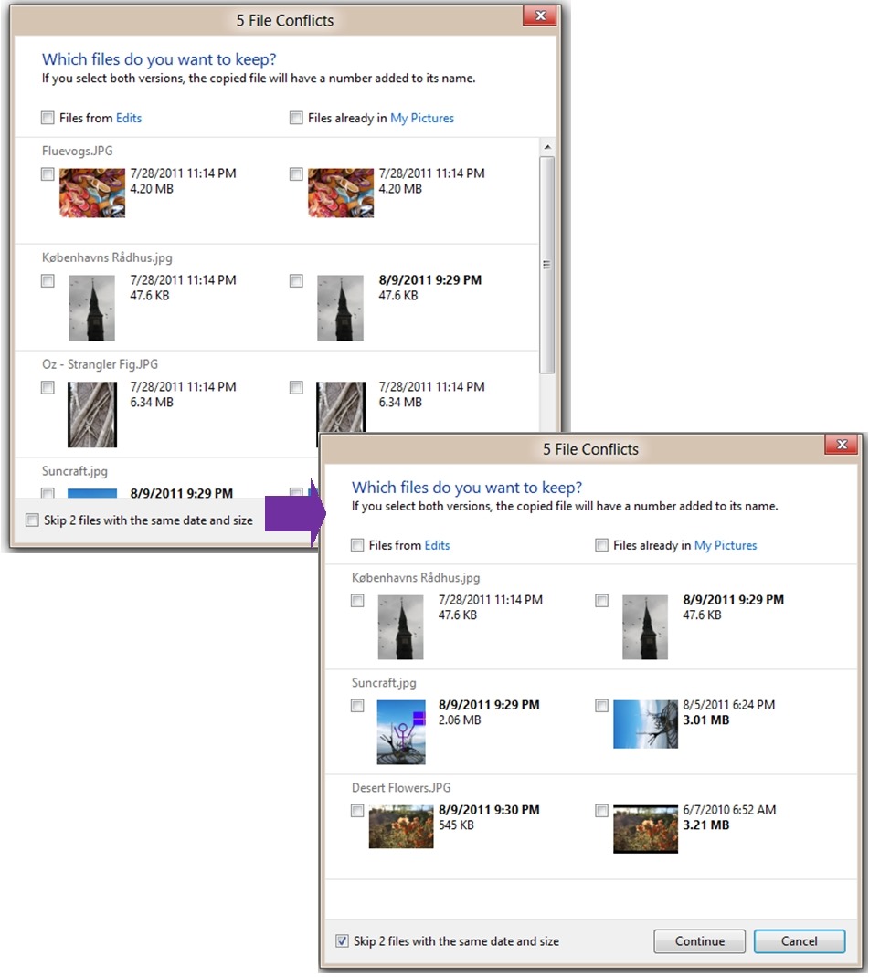 Copy conflict resolution - Windows 8