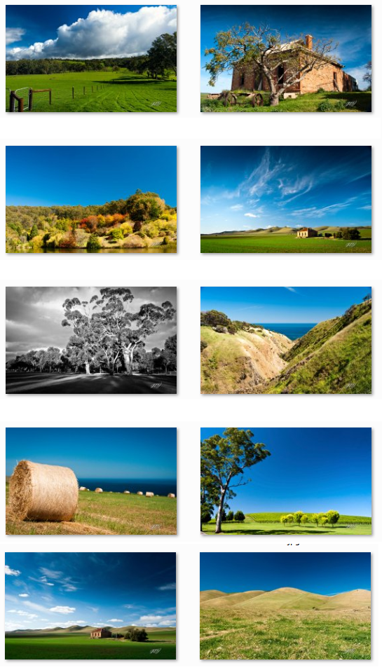 Australia Landscape wallpapers - Spring in the Adelaide Hills; Derelict homestead, Goyder, South Australia; Autumn at Mount Lofty, South Australia; South Australian Coastline; Vineyard in the Adelaide Hills, South Australia and more.