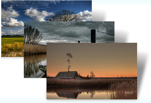 Impressions Schelwig-Holstein theme for Windows 7 - Sonnenuntergang (Sunset),Bootsromantik (Romantic boats), Bewölkten himmel (Cloudy sky),Eine Wanne voll Schnee (A tub full of snow), Rauchzeichen (Smoke signals), Stör (Stör River), Stör im Hochsommer (Stör River in midsummer), Sankt Peter-Ording (St.Peter-Ording, Nordfriesland, Schleswig-Holstein, Germany).