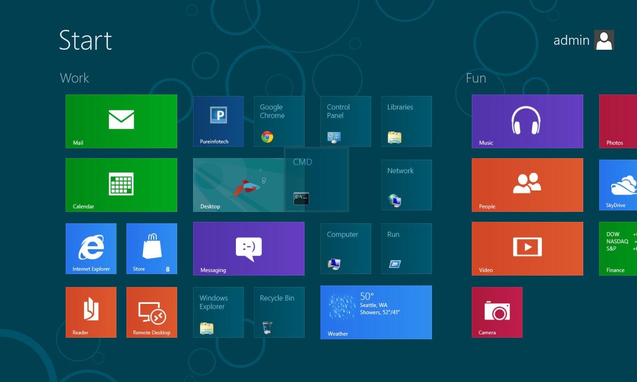 Windows 8 Start Screen Tiles