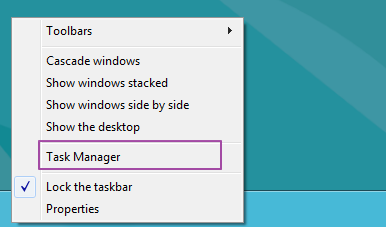 Taskbar - Task Manager Taskbar - Task Manager