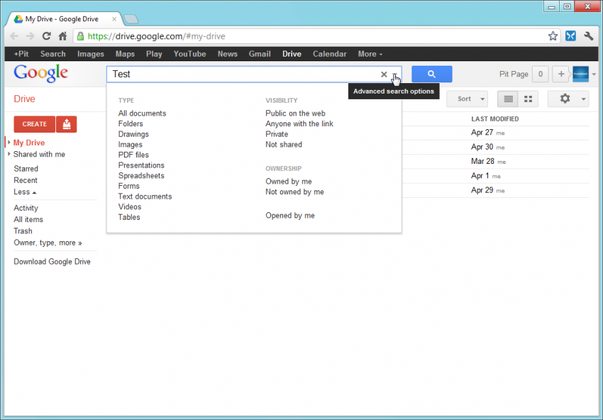 Advanced search Google Drive Advanced search Google Drive