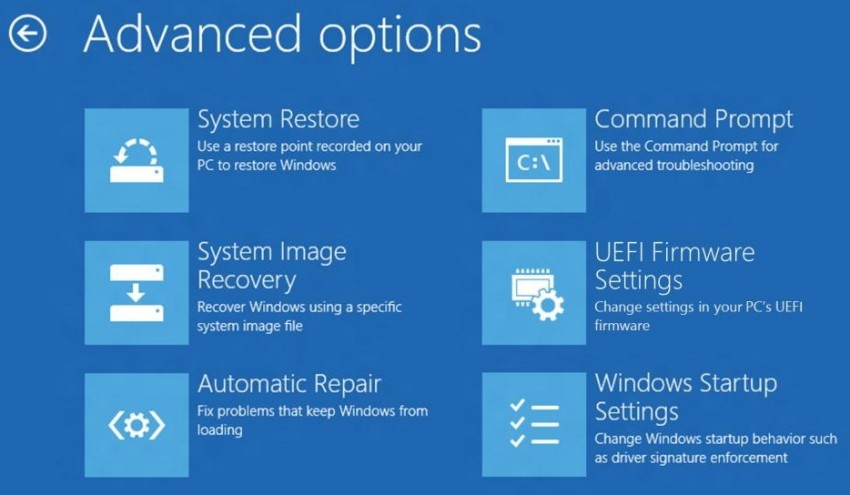 Advanced options Windows 8 Advanced options Windows 8