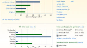 Family Safety Windows 8 report