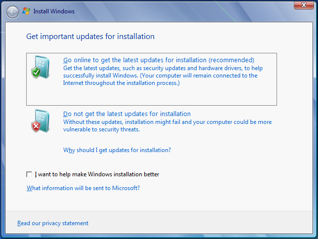 Update Windows 7 setup Update Windows 7 setup