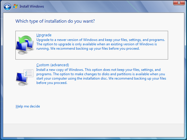 Windows 7 Upgrade page Windows 7 Upgrade page
