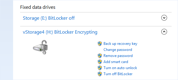 Storage Spaces encryption