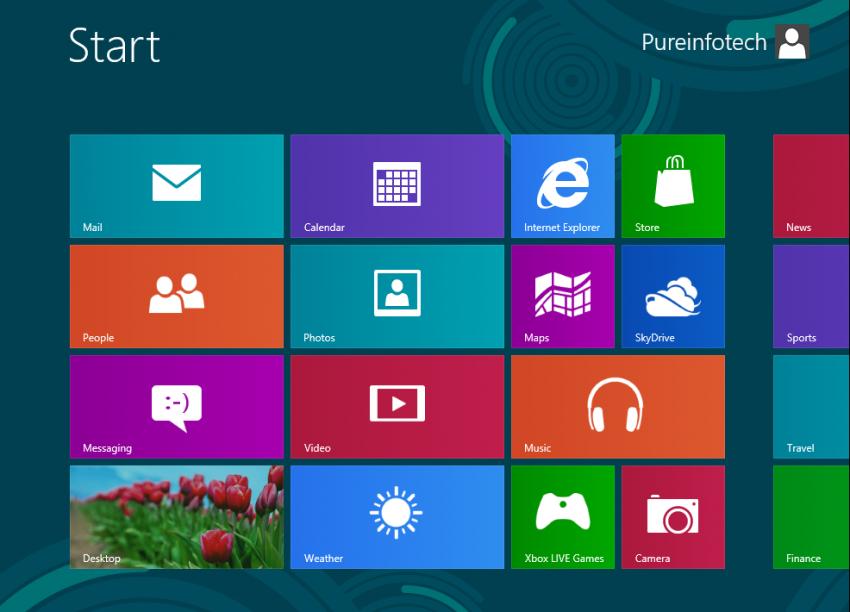 Start screen - Win 8 RP